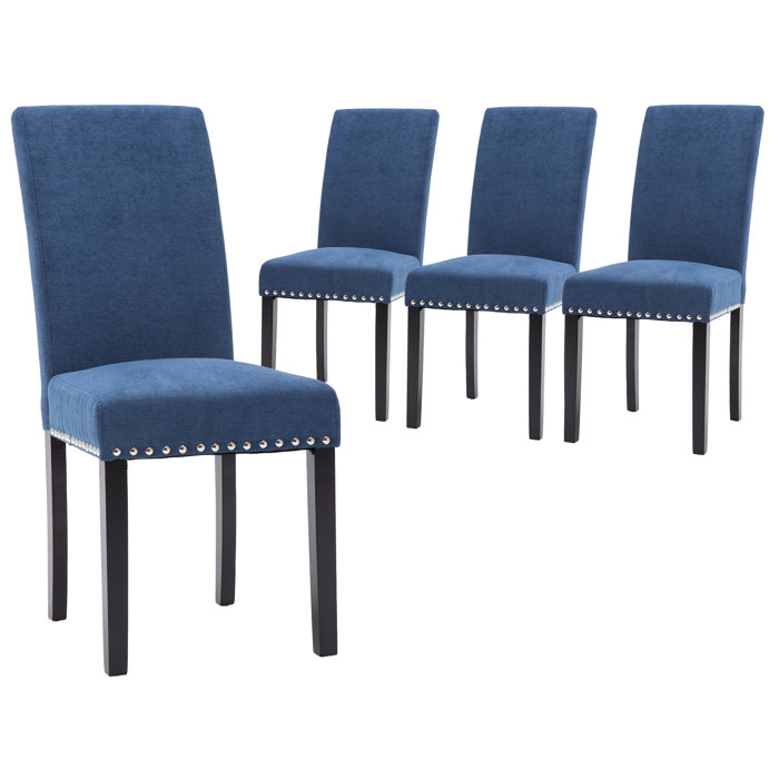 Red Barrel Studio® Fabric Upholstered Dining Chair with Silver Nailhead Trim & Reviews Wayfair